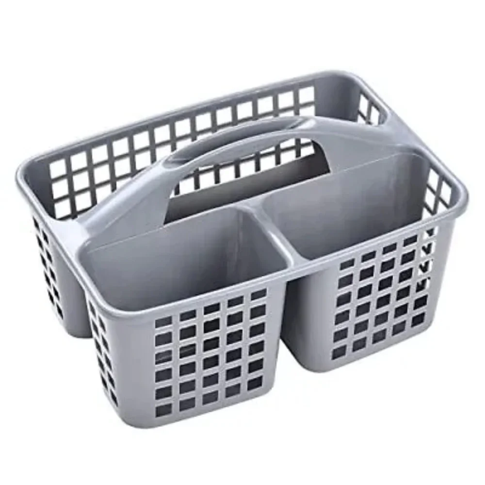 4/$20 Trueliving Plastic Shower Caddy Basket with Compartments - Gray